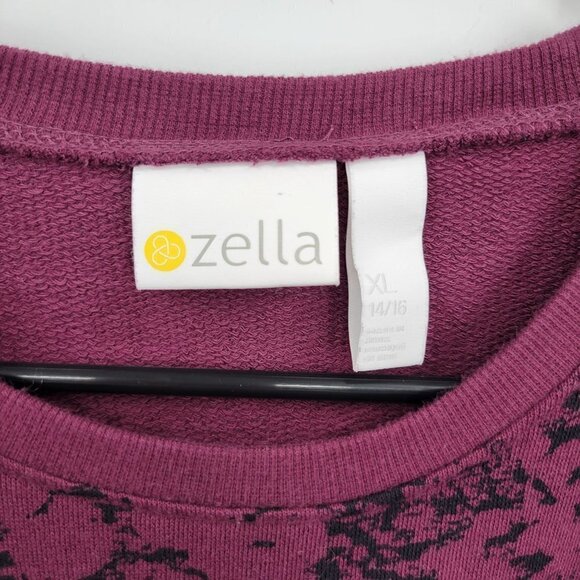 Zella French Terry Pocket Sweater Dress Marbled Print Long Sleeve Tunic XL Girls - Picture 3 of 13